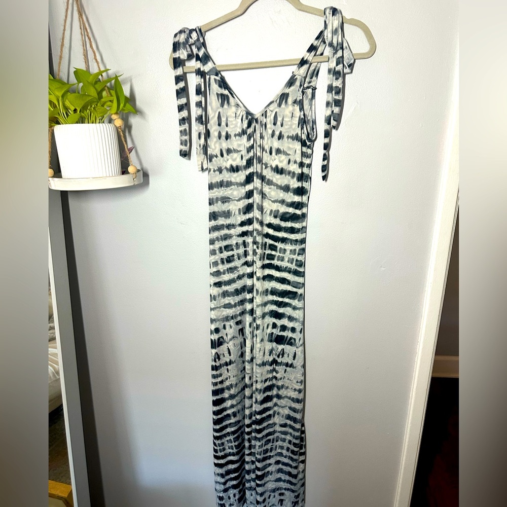 The vanity room summer dress or swimsuit coverup, tie shoulders - light breezy